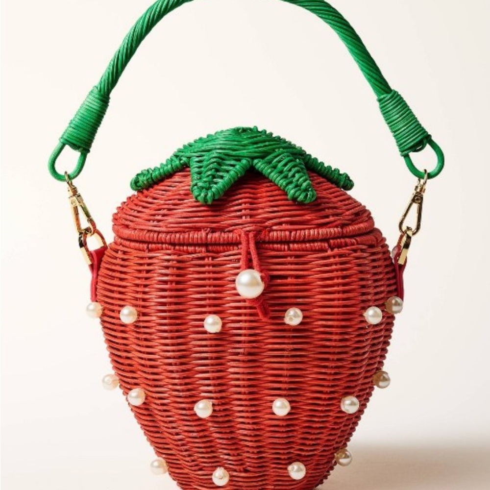 Kate Spade x Target Exclusive Pearl Embellished Strawberry Bucket Bag NWT